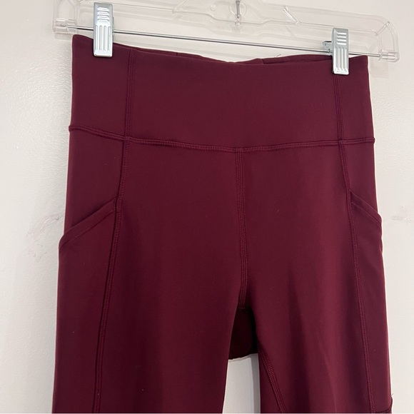 Lululemon Dark Red Cassis Leggings with Pockets 25” In seam - Picture 6 of 13